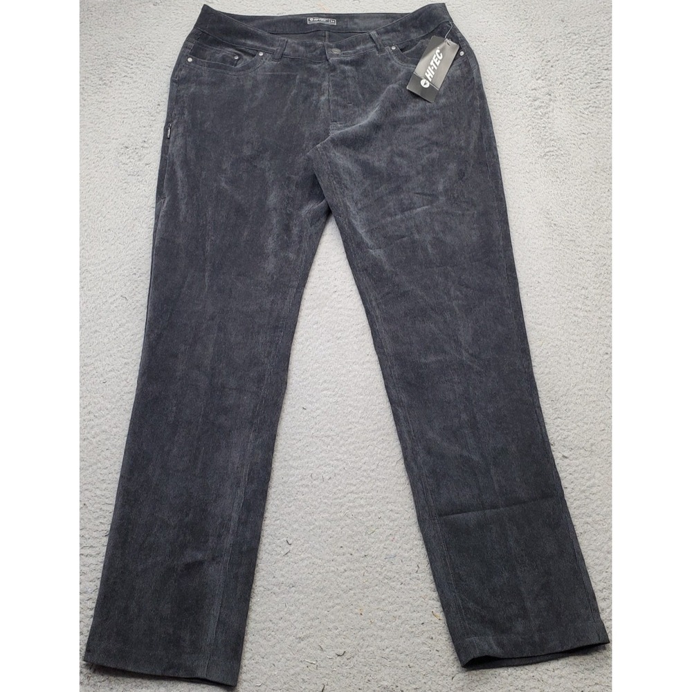 Hi-Tec Golf Pants Mens Size 34 Black Corduroy Performance Dark Wash Straight Leg - Picture 1 of 9